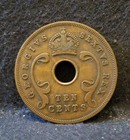 1951 East Africa  kenya uganda tanzania  10 Cents  George Vi  Km-34  ea4 