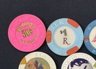 Lot Of 7  1 Casino Chips Las Vegas Riviera 2  Aladdin Hooters Slotsofun Stardust