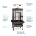 Prevue Pet Products Parrot Playtop Manor Bird Cage With Movable Stand And Act   
