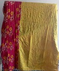 Reversible Kantha Lot Twin Quilt Indian Vintage Handmade Blanket Throw Patchwork