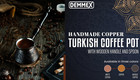 Thickest Engraved Solid Copper Turkish Coffee Pot     Stovetop Greek  Arabic Coffe