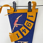 Vintage  1941 Atlantic City Nj New Jersey Blue Pennant Felt Colorful Tourism