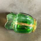 Antique 1890s Eapg Green X Ray Gold Green Spooner Vase Riverside Glass Vintage
