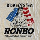  ronbo  Reagan s Way  1981  Men s Large Ringer T Shirt Politics Vhs Promotion