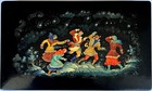      Mstera 1970s Big Russian Lacquer Box  snowball Fight  Palekh Rare Ussr Art 
