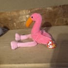 Rare Tag Errors Pinky The Flamingo-original Beanie Babies With Pvc Pellets  