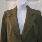 Classiques Entier Green Open Front 3 4 Sleeve Collared Blazer Size 4