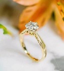 Womens Solitaire Engagement Ring 1ct Lab-created Diamond 14k Yellow Gold Plated