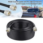 Rg-58 Rf Coaxial Cable Uhf Pl-259 Male To Male Connector Ham Cb Radio 30-100ft