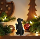 Black Labrador Raising Middle Finger Figurine - Holiday Stocking Stuffer