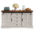 Farmhouse Sideboard Buffet Storage Cabinet Cupboard W  4 Drawer For Home Kitchen