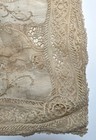 Antique Bobbin Brussels Lace Pillow Case Floral Cutwork Embroidered Rectangle