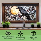 Stained Glass Style Raven Window Film  Gothic Inspired Privacy Decor For Windows