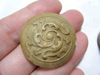 7 8  Small Round Late 1700s Rare Wax Wafer Seal Clay Pot Antique Container Box