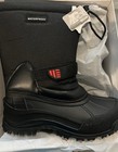 Climate X Women s Black Waterproof Mid-calf Snow Boots Round Toe Slip On 7 5