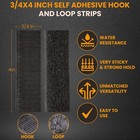 Velcro 15 Pcs Heavy Duty Hook And Loop Strip Adhesive Sticky Back Fastener Black