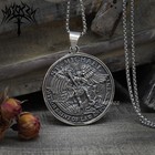 Stainless Steel St Saint Michael Archangel Angel Medal Pendant Pray For Us Gift