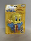 Vintage Tweety Bird Baby Toy Teether Rattle Hard Plastic Looney Tunes Yellow X2