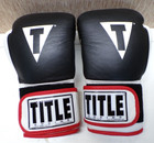 Title Boxing Gel World Bag Gloves - Black 16 Oz