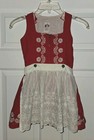 Vtg  Dress Usar Trachten Oktoberfest Isola Erzeugnis Sz  Eu 128 Us 8-9 Girls Red