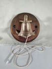 Vintage Brass Bell Ship s Anchor Mounted On Wood