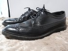 P3 Vtg Churchill Imperial Grade Black Leather Long Wing Wingtip Oxford Lace Shoe