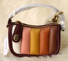 Nwt Coach C5443 Mini Swinger Bag Charm Nappa Leather Quilting Wine Multi  scuffs