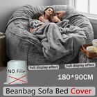 7ft Lazy Sofa Soft Cover Microsuede Foam Memory Living Room Giant Bean Bag Gray