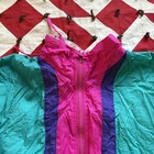 Vintage 1980s Youth Color Block Windbreaker Size Large As Is Worn Retro