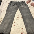 Rock Revival Men s Straight Fit Gray Medium Wash Denim Jeans 5-pocket Logo