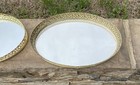Lot Of 2 Vintage Oval Gold Mirror Vanity Tray  Filigree Mcm Perfume