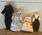 Vintage Dolls Porcelain Victorian Family Of 4  1 12th Scale Dollhouse Miniature 