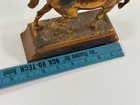 Vtg 1949 Metal Horse Equestrian Trophy Wood Base Pot Spelt Brass Copper