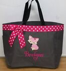 Personalized Baby Diaper Bag Tote Monogrammed Fox Girl