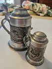 Vintage Ornate Beer Steins   Large   Small  Set Of 2