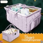 Baby Diaper Caddy Organizer - Sturdy  Washable  Portable Storage For Nursery