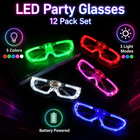 12 Led Frame Flashing Glasses Light Up Sunglasses Wedding Party Favor Packs
