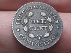1837 Feuchtwanger One Cent- Dark black  4-e Variety  Vf xf Details