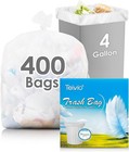 4 Gallon 400 Counts Small Clear Trash Bags Garbage Bags  Mini Waste Basket Li   