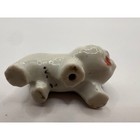 Vintage Miniature Ceramic Puppy Dog Figurine White Blue Mid Century Japan Kitsch