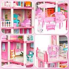  new  Barbie Dreamhouse  4-story 11 Rooms Doll House With 4 Dolls Toy Figures