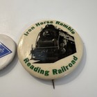 Reading  Pennsylvania Vintage Pinback Button Train Advertising Badge Pin Lot