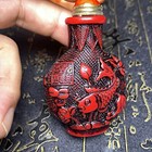 Rare Ancient Chinese Hand Carved Snuff Bottle With Buffalo Bone Hot