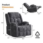 Power Swivel Rocker Recliner Chair For Adults With Massage And Heat  Usb