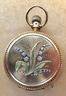 Nice Pocket Watch Hunter Case Solid 14k Gold Multi-color 35mm