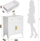 Elegro White Metal Sideboard Cabinet With Big Drawers For Kitchen  Dining Room