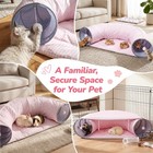 Bunny Tunnel Bed 2-in-1 Collapsible Rabbit Guinea Pig Hideout Pink
