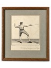 Antique 18th-century Fencing Engravings By Jenkins   Goldar  Framed Group