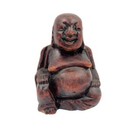 Vintage Laughing Buddha Statue Solid Wood 4  Tall Hand Carved
