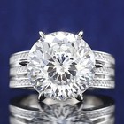 10 Ct Round Moissanite Ring 925 Sterling Silver 18k Gold Plated Size 6 7 8 9
